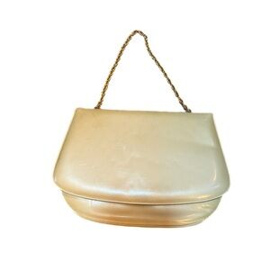 Vintage Sydney California 1950s Purse Hand Bag Gold with Gold Chain Evening Bag